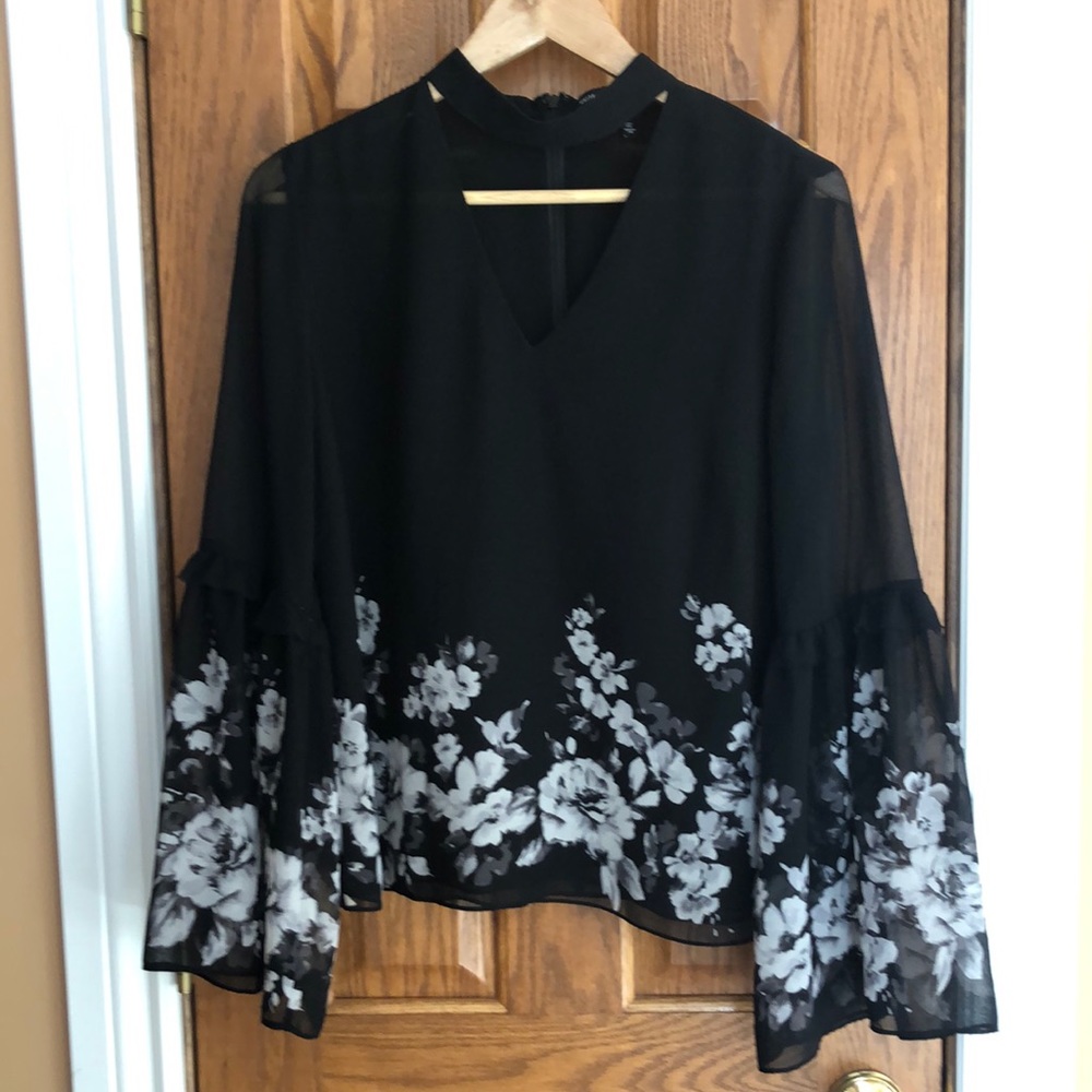 Beautiful black grey chiffon top